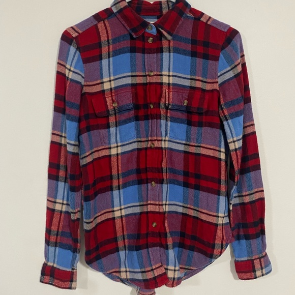 American Eagle Plaid Classic Fit Flannel - Picture 2 of 8